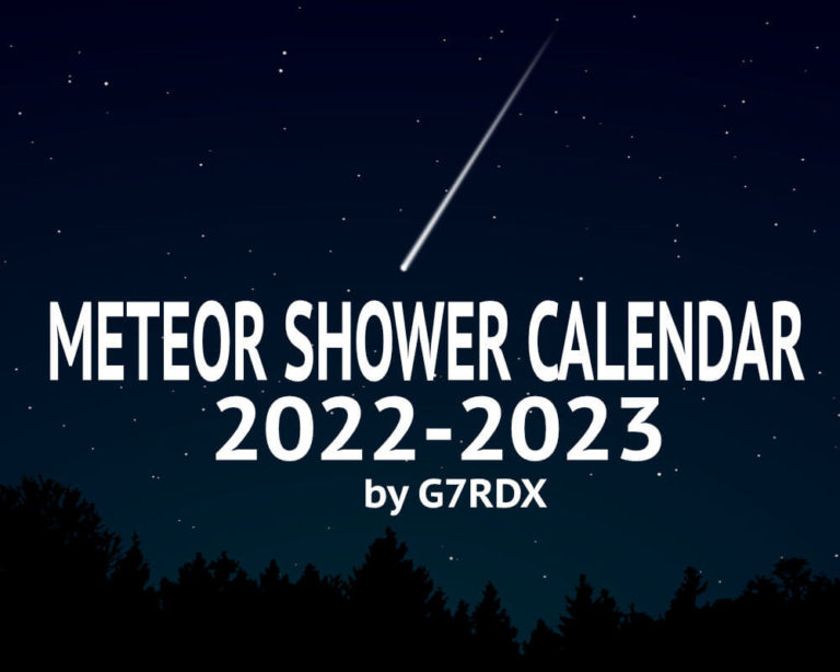 Meteor Shower Calendar 20222023 by G7RDX
