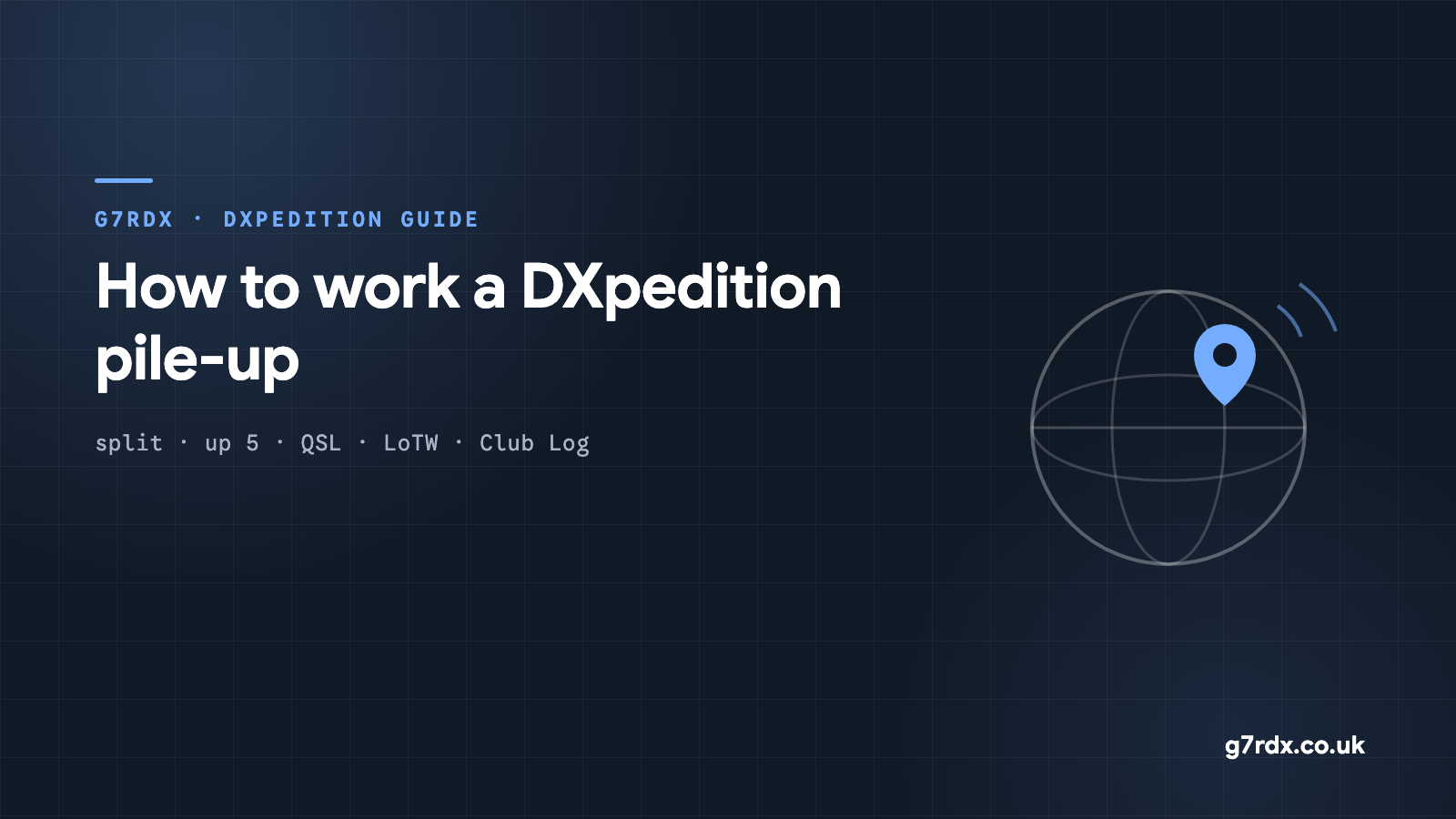 How to work a DXpedition pile-up, split working and QSL routes - G7RDX guide cover