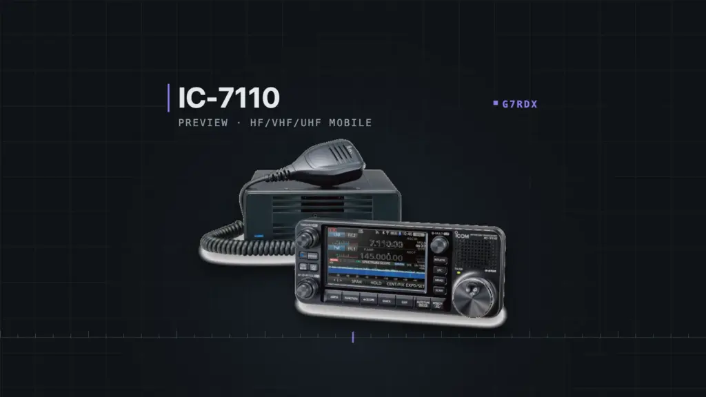 Icom IC-7110 controller and main unit on the G7RDX bench