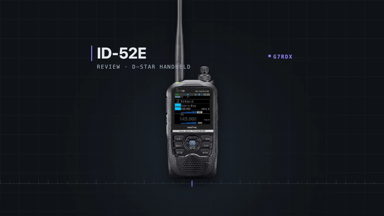 Icom ID-52E PLUS D-STAR handheld on the G7RDX bench
