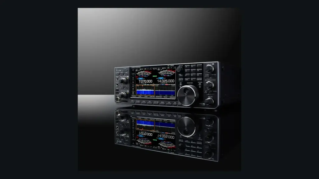 Icom IC-7610 dual receiver HF transceiver studio photograph